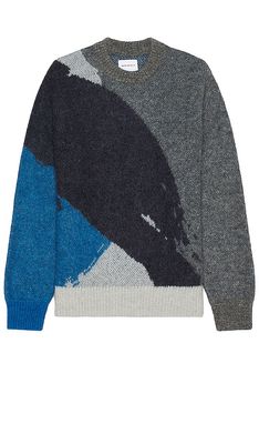 Norse Projects Arild Alpaca Mohair Jacquard Sweater in Grey