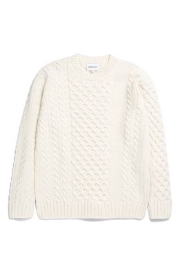 Norse Projects Arild Cable Wool Crewneck Sweater in Ecru