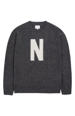 Norse Projects Fridolf Donegal Wool Sweater in Dark Grey