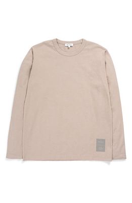 Norse Projects Holger Tab Series Long Sleeve Organic Cotton T-Shirt in Light Khaki