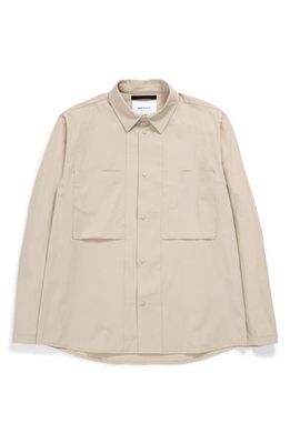 Norse Projects Jens Travel Light Performance Snap-Up Shirt in 0920 Light Khaki
