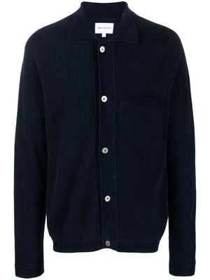 Norse Projects pointed-collar ribbed cardigan - Blue