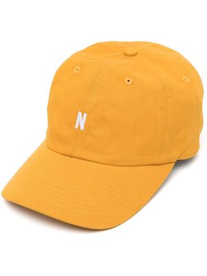 Norse Projects Sports embroidered monogram baseball cap - Orange