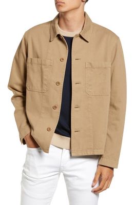 Norse Projects Tyge Organic Cotton Twill Button-Up Jacket in Utility Khaki
