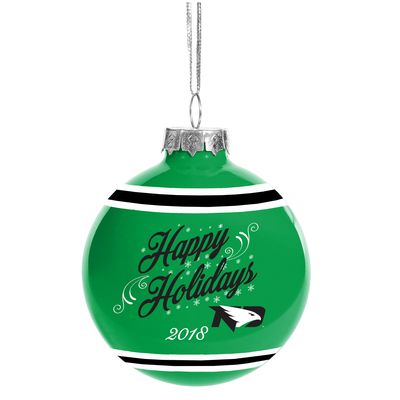 North Dakota 2018 Happy Holidays Glass Ball Ornament