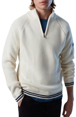 NORTH SAILS Half Zip Wool Blend Sweater in Marshmellow