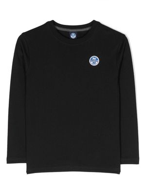 North Sails Kids logo-patch long-sleeve T-shirt - Black