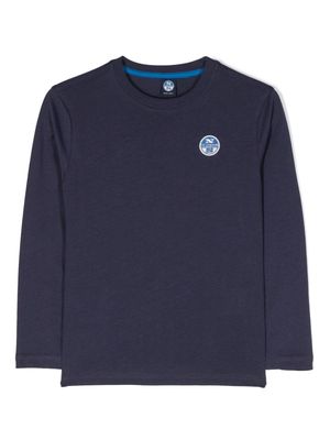 North Sails Kids logo-patch long-sleeve T-shirt - Blue