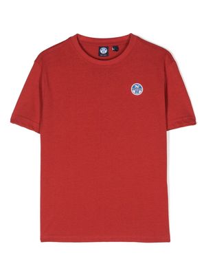 North Sails Kids logo-patch short-sleeve cotton T-shirt - Red