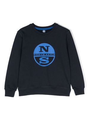 North Sails Kids logo-print cotton jumper - Blue