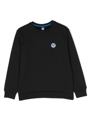 North Sails Kids logo-print cotton sweatshirt - Black