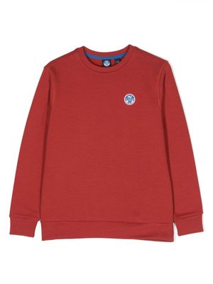 North Sails Kids logo-print cotton sweatshirt - Red