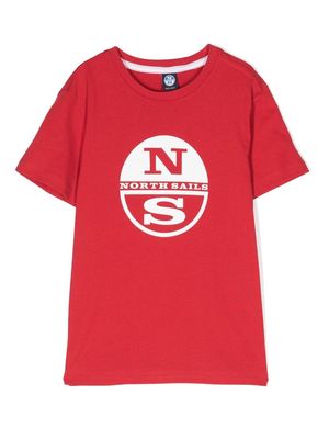 North Sails Kids logo-print cotton T-shirt - Red