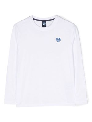 North Sails Kids logo-print long-sleeve T-shirt - White