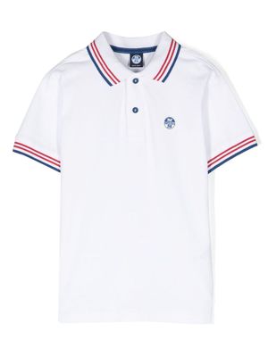 North Sails Kids stripe-detailing cotton polo shirt - White