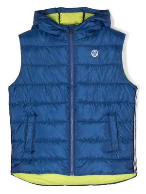 North Sails Kids TEEN colour-block hooded padded gilet - Blue