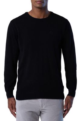 NORTH SAILS Logo Embroidered Crewneck Sweater in Black