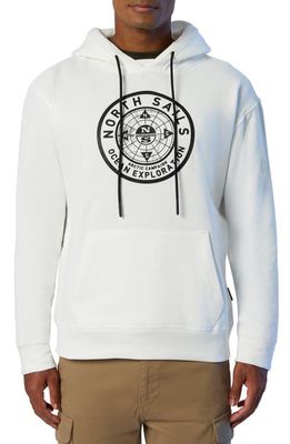 NORTH SAILS Logo Graphic Cotton Hoodie in Marshmellow