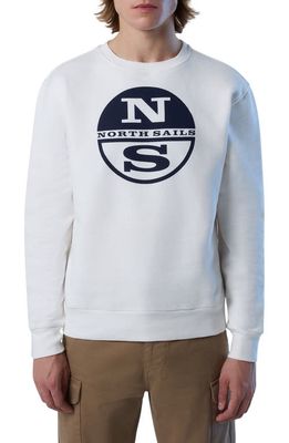 NORTH SAILS Logo Graphic Cotton Sweatshirt in Marshmellow