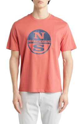 NORTH SAILS Logo Organic Cotton Graphic Tee in Spiced Coral