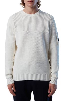 NORTH SAILS Mixed Stitch Cotton & Wool Sweater in Marshmellow