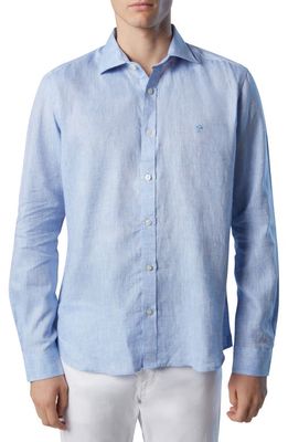 NORTH SAILS Regular Fit Linen Button-Up Shirt in Light Blue