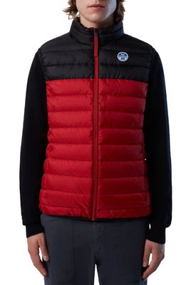 NORTH SAILS Skye Water Repellent Puffer Vest in Red Lava/Blue Teal