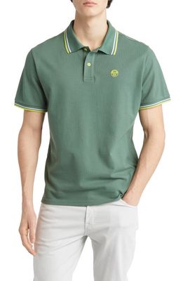 NORTH SAILS Tipped Stretch Cotton Polo in Military Green