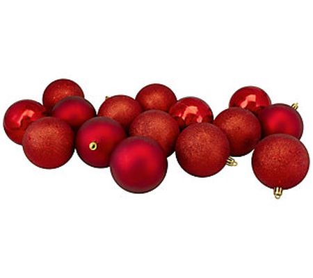 Northlight 16-Ct Red Shatterproof 4-Finish Ball Ornaments