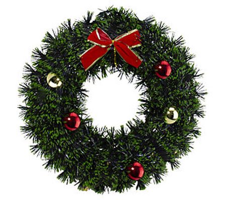 Northlight 17" Green Tinsel Artificial Christma s Wreath w/ Bow