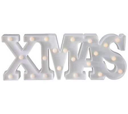 Northlight 18.5" White LED Lighted Xmas Marquee Sign