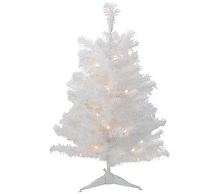 Northlight 2' White Medium Faux Tree - Clear LE D Lights
