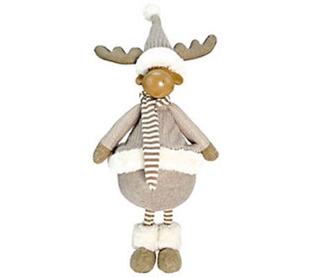 Northlight 24.75" Gray & Beige Standing Moose T able Top Figur