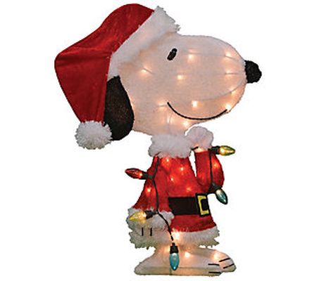 Northlight 24" Lighted Santa Snoopy w String Li ghts Yard Decor