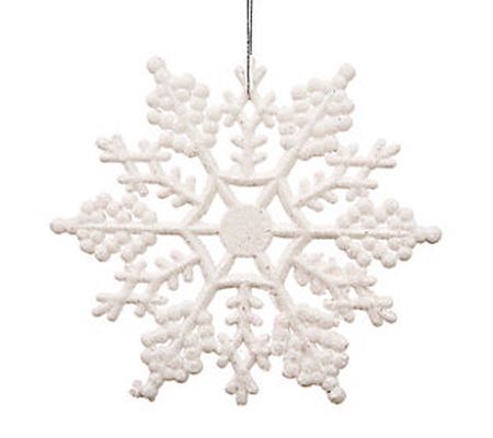Northlight 24ct 4" White Glitter Snowflake Chri stmas Ornament
