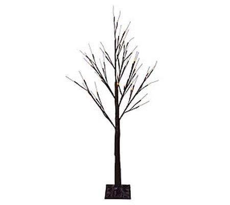 Northlight 4' Brown Birch Twig Tree Decor - War m White LIghts