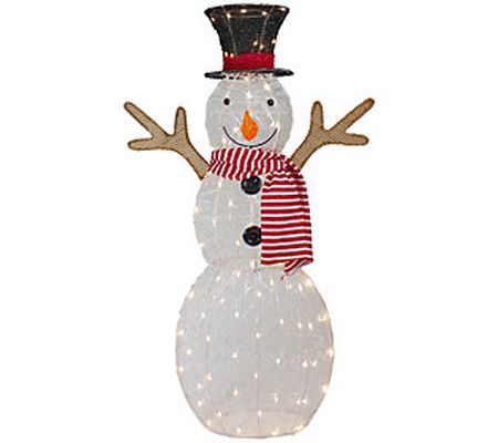 Northlight 48" LED Snowman w/ Top Hat & Red Sca rf Decoration