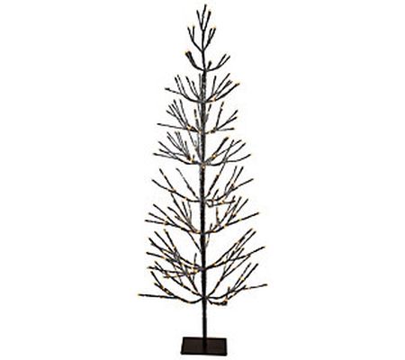 Northlight 6' Pre-Lit LED Brown Tree with Icicl e Clear Lights