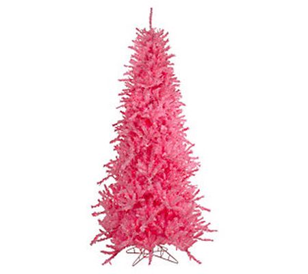Northlight 7.5' Pre-Lit Pink Tinsel Slim Christ mas Tree