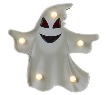 Northlight 7" LED Lit Ghost Halloween Marquee S ign