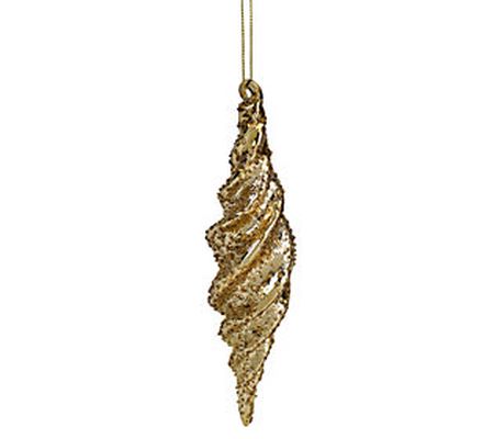 Northlight 8.25" Shiny Gold Textured Finial Chr istmas Ornament