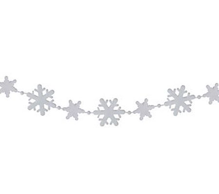 Northlight 8' White Snowflake Beaded Christmas arland