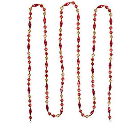 Northlight 9' Red and Gold Beaded Christmas Gar land