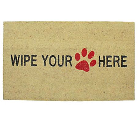 Northlight Animal Print "Wipe Your Paw Here" Do ormat 18" x 30"