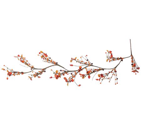 Northlight Berries and Leaves Rustic Twig Thank sgiving Garland