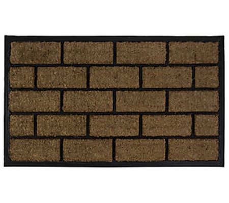 Northlight Brown & Black Brick Rectangular Door mat 18" x 29.5"