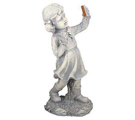 Northlight Girl Garden Solar Powered LED Garden Statue