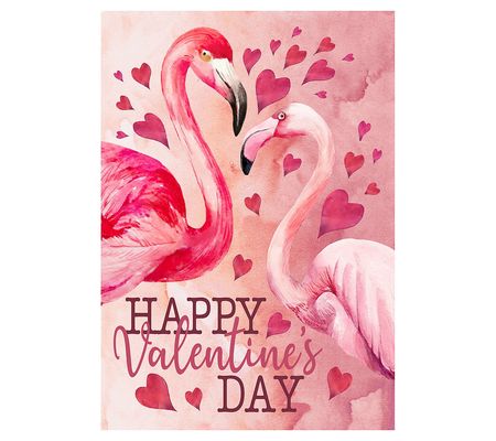 Northlight Happy Valentine's Day Flamingo Outdo or Garden Flag