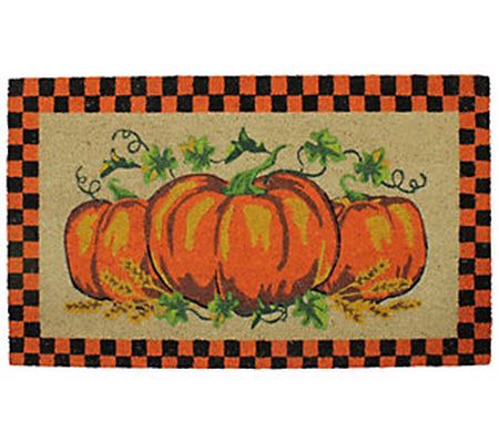Northlight Orange & Black Harvest Pumpkin Doorm at 18" x 30"