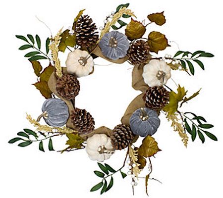 Northlight Pumpkins Foliage Grapevine Thanksgiv ing Wreath 24"